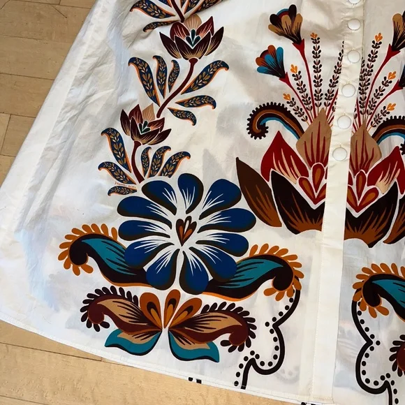 NEW FARM Rio cream with florals maxi dress, XXS, GD1192 - Picture 6 of 6